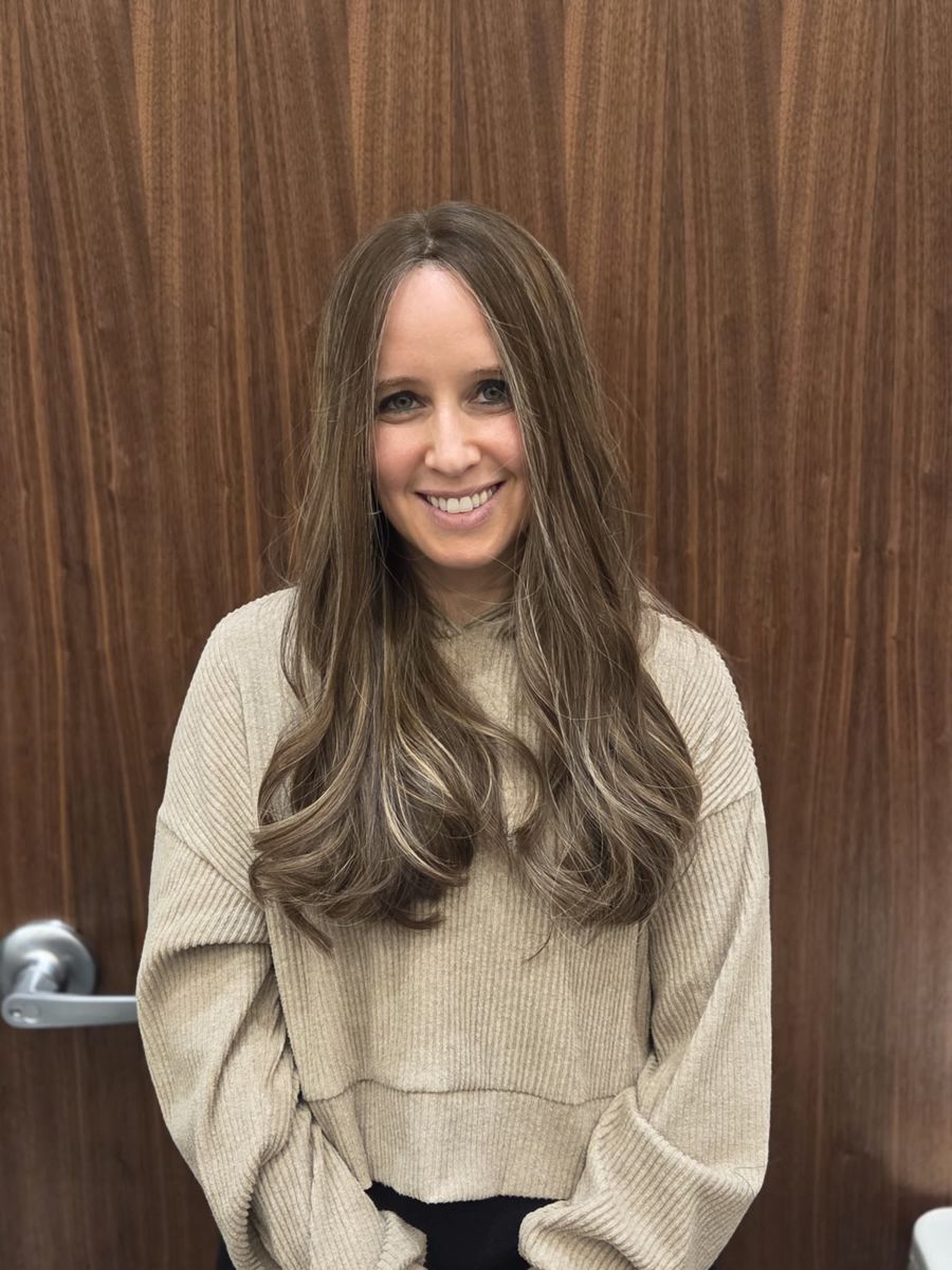 Long brunette, straight with soft ends
