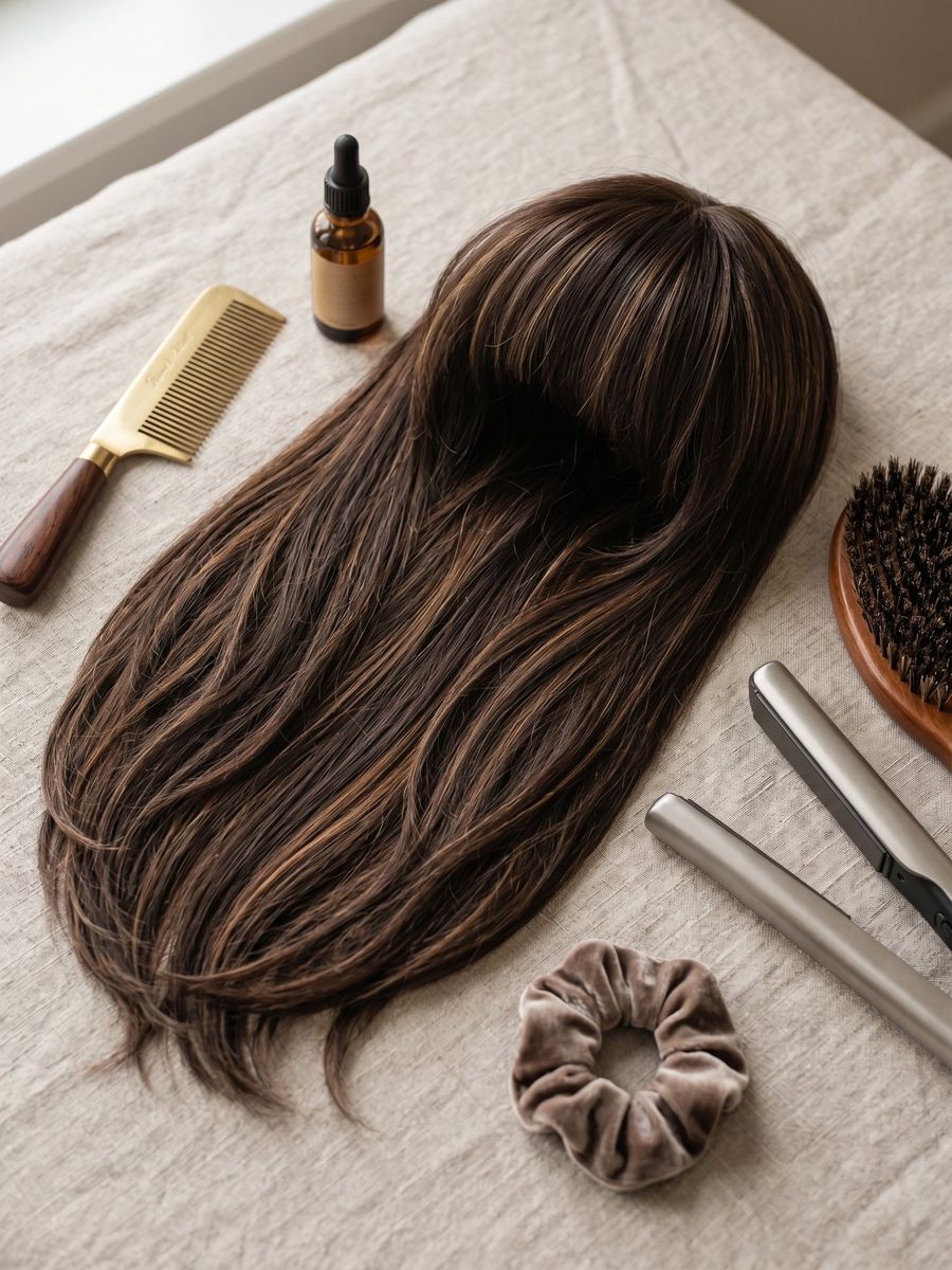 Brunette with highlights